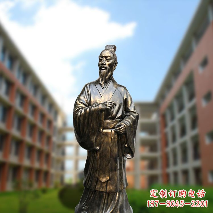 广西精美艺术,历久弥新的孟子玻璃钢仿铜雕像