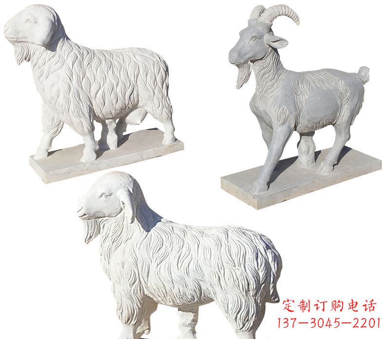 广西绵羊石雕公园动物雕塑-精致耐用的绵羊雕塑
