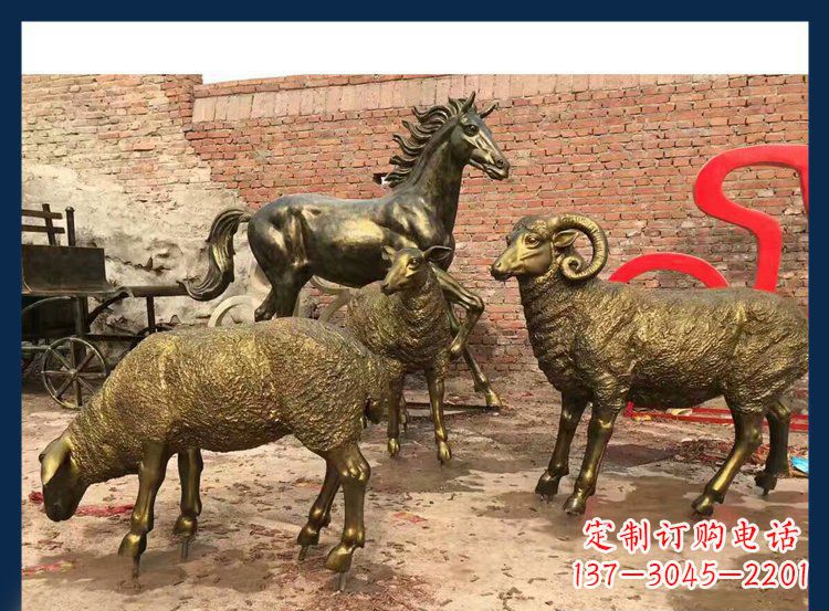 广西中领雕塑|绵羊公园动物铜雕,让自然之美永存
