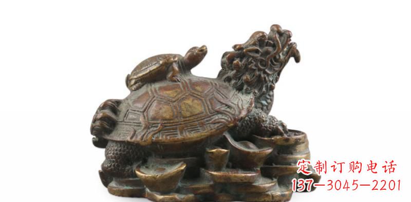 广西雕塑非凡,铜雕龙龟母子精美