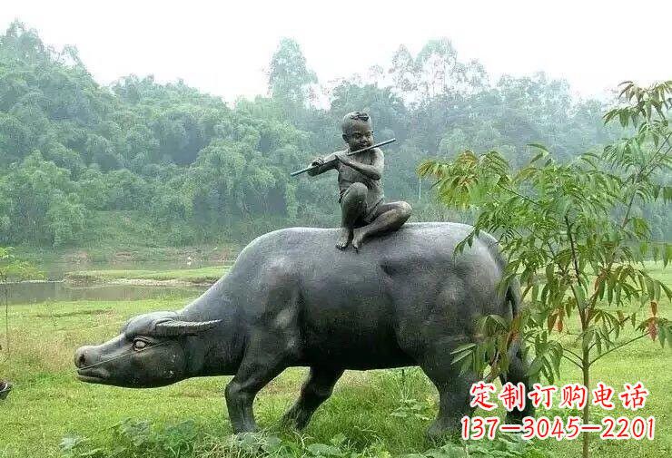 广西艺术精美的牧童铜雕