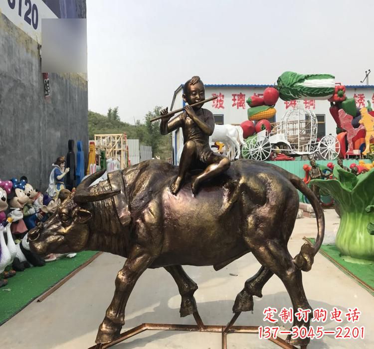 广西中领雕塑的古典韵味牧童铜雕是一件绝美的雕…