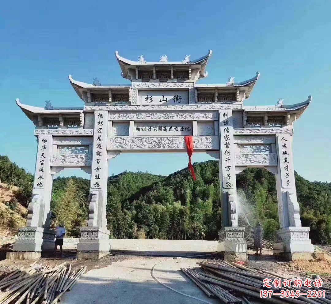 广西中领雕塑:精美牌坊雕塑