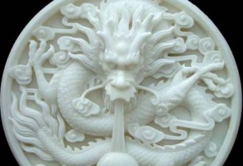 广西汉白玉雕刻龙头摆件，悠然吟诗引领风尚