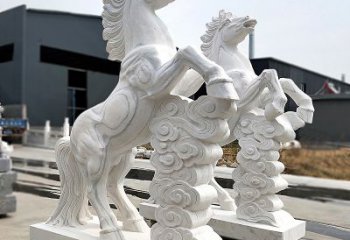 广西精美马踏祥云石雕，栩栩如生