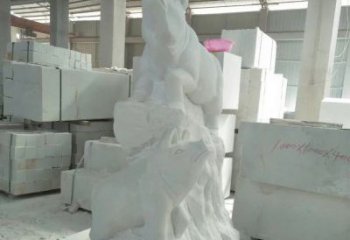 广西瑞颜祥彩汉白玉生肖猪雕塑