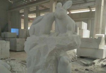 广西精美的中国古典生肖兔雕塑