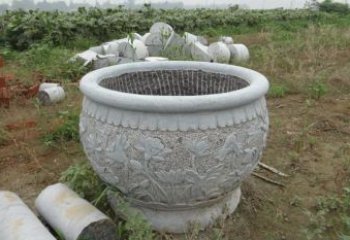 广西荷花花盆公园景观石雕，千般美妙一览无余