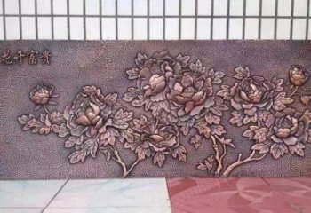 广西精美绝伦的牡丹铜浮雕