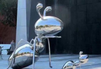 广西不锈钢蚂蚁雕塑，抛光镜面，精致精美