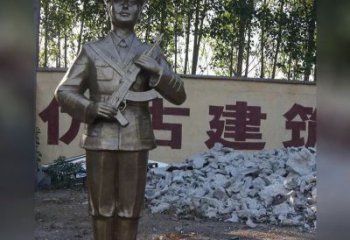 广西精美纪念，战士铜雕——中领雕塑