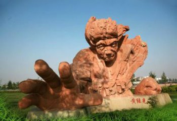 广西中领雕塑-为抗战英雄黄继光献礼的石雕景观雕塑