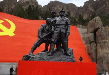 广西狼牙山五壮士烈士铜雕，永载革命先烈光辉