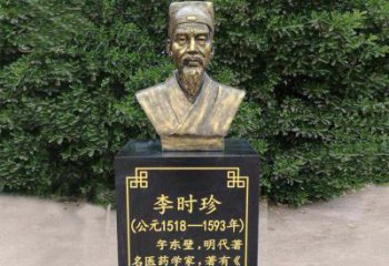 广西高贵典雅的李时珍肖像铜雕