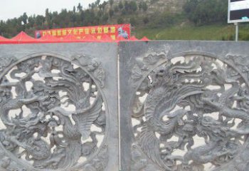 广西龙凤呈祥公园景观石雕--精美绝伦的龙凤陪伴