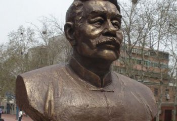 广西鲁迅胸像名人铜雕是中领雕塑公司定制的一款…