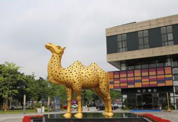 广西闪亮可爱的不锈钢骆驼雕塑