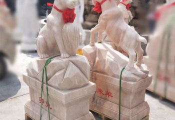 广西卯兔·晚霞红12生肖石雕兔雕塑