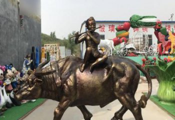 广西中领雕塑的古典韵味牧童铜雕是一件绝美的雕…