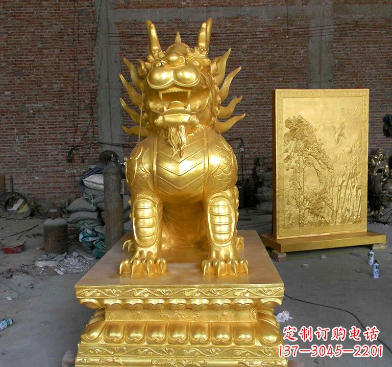 广西传统雅致,纳福麒麟铜雕精品