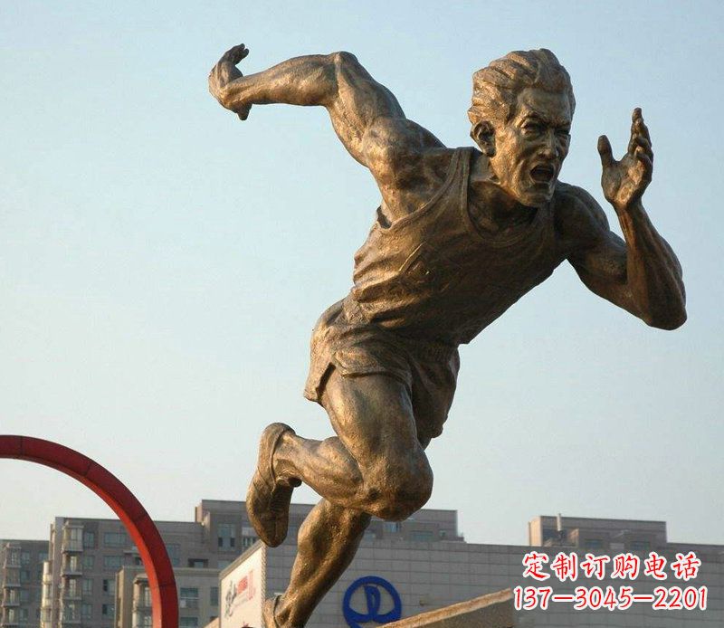 广西把运动热情融入铜雕-男人雕塑