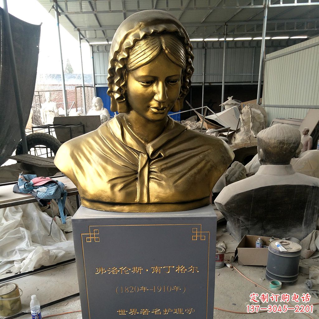 广西南丁格尔玻璃钢头像雕塑,高品质艺术定制