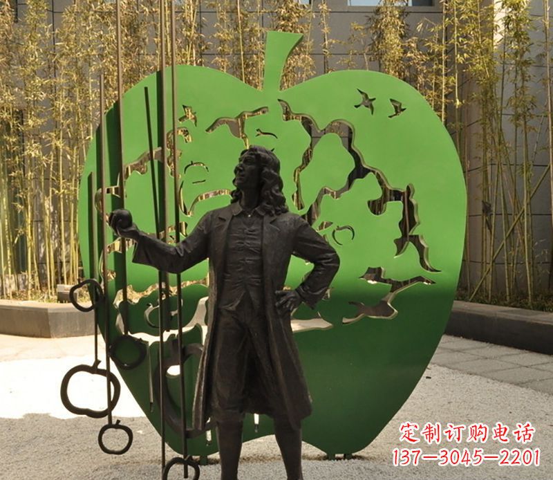 广西牛顿公园铜雕,艺术品升华人物形象