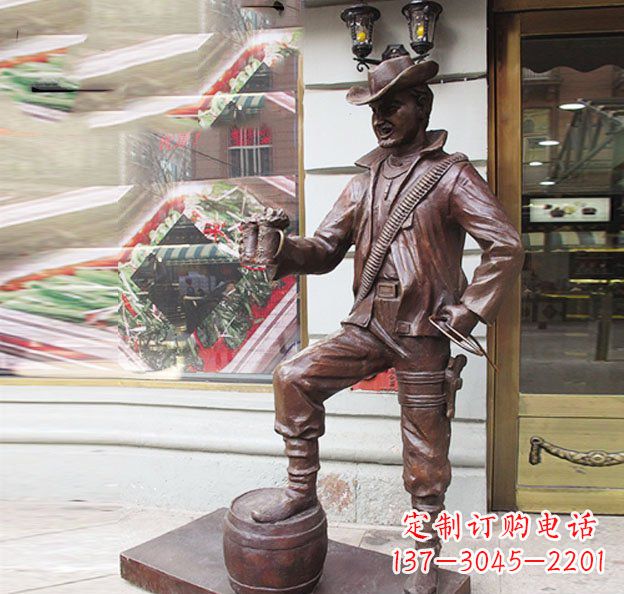 广西别具特色的牛仔铜雕