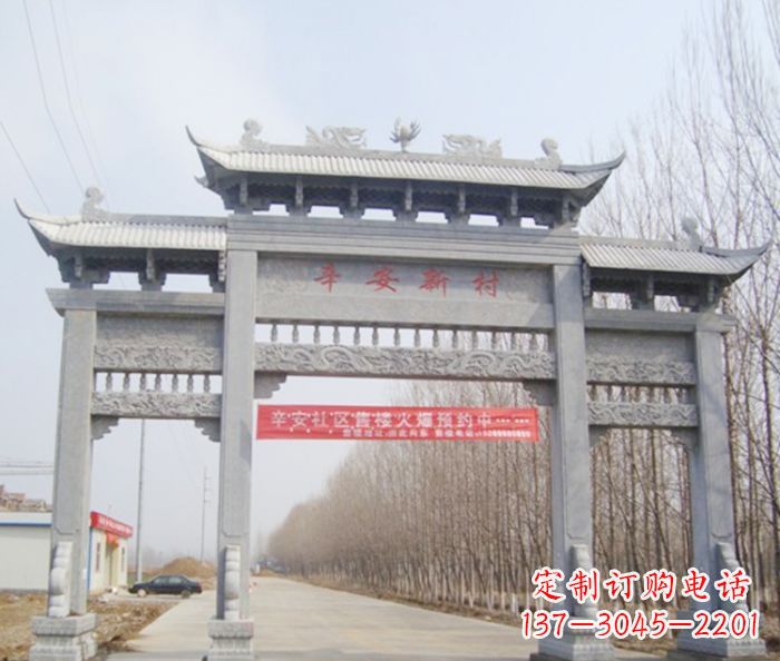 广西牌坊三门石雕,品质无双