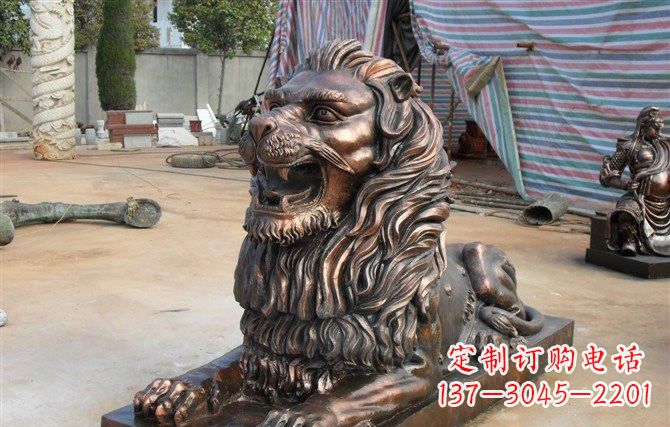 广西汇丰狮子铜雕,体现高贵气质