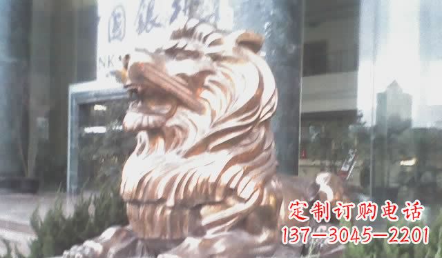广西中领雕塑:精致狮子铜雕