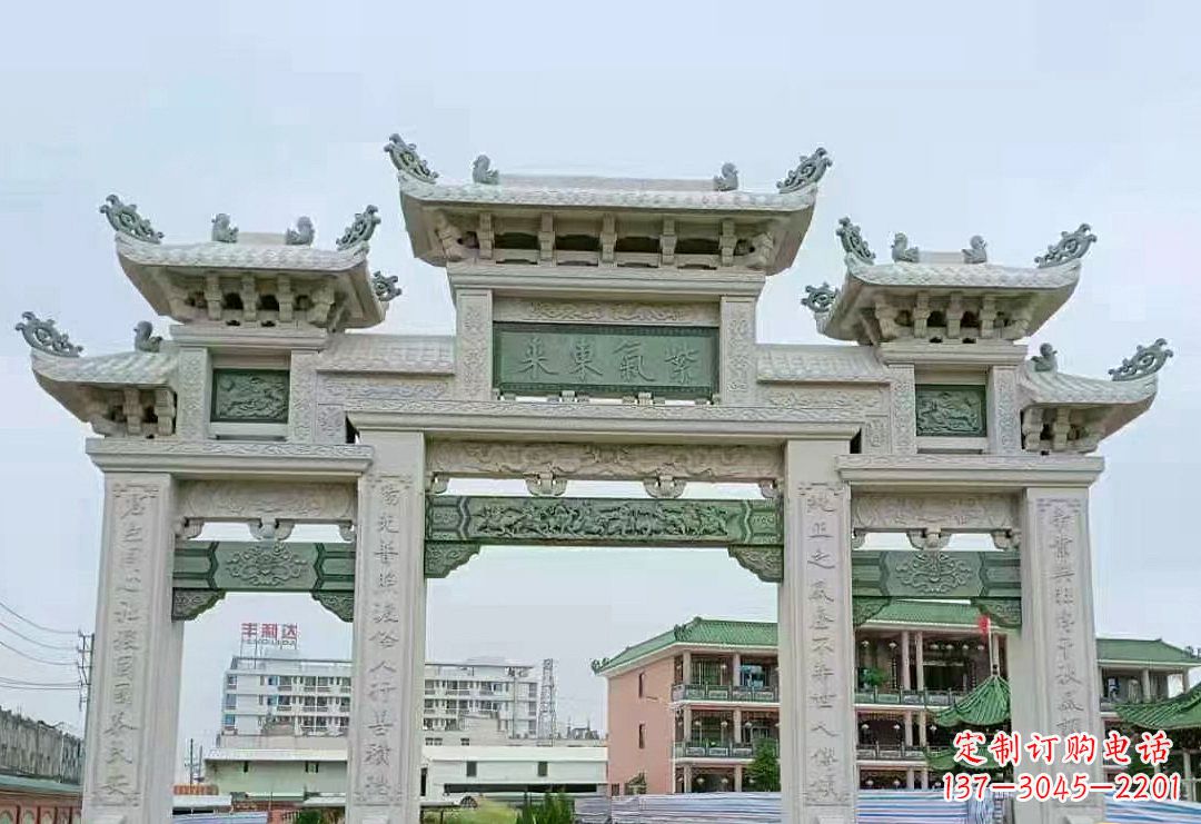 广西精美的牌楼石雕雕塑
