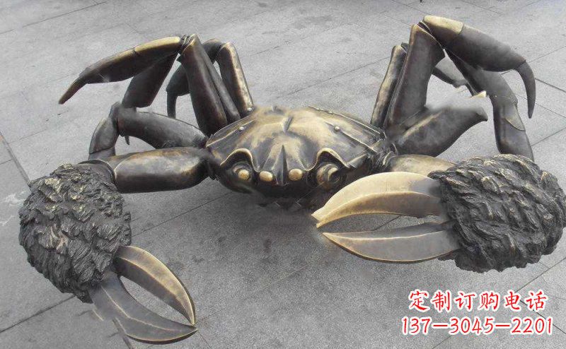 广西螃蟹动物铜雕