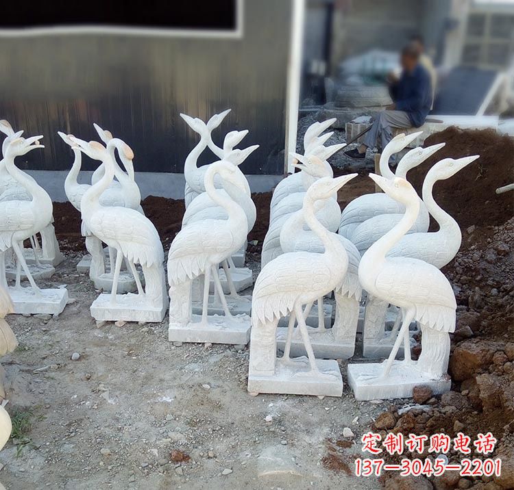 广西精美工艺,传统雕刻——仙鹤石塑
