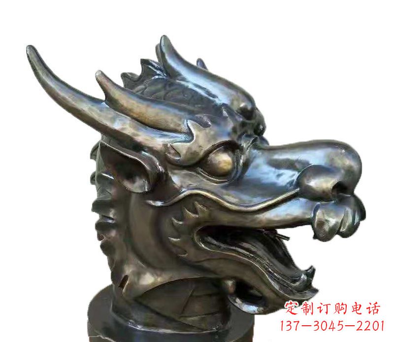广西喷水摆件生肖龙兽头动物铜雕
