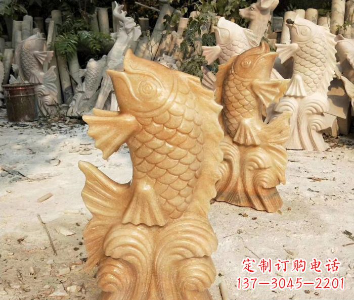 广西中领雕塑精美鲤鱼雕塑