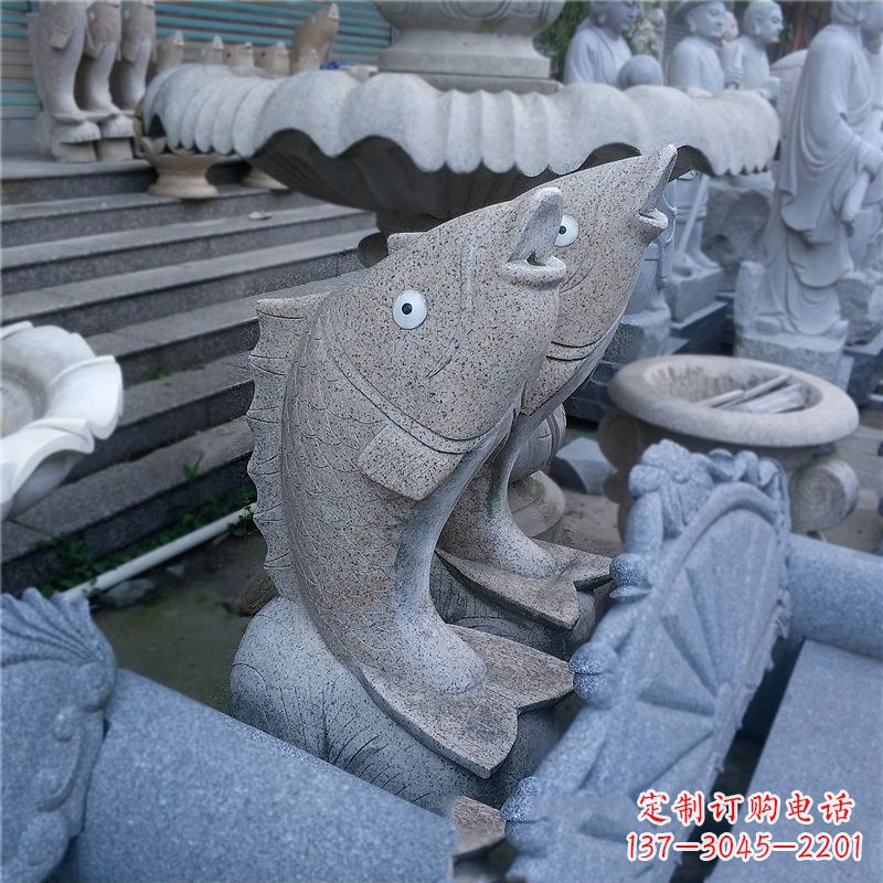 广西喷水鱼雕塑-园林水景动物喷泉