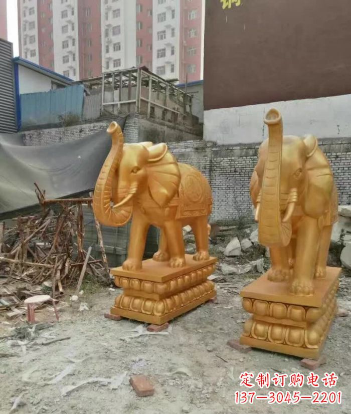 广西大象雕塑,传递招财福利