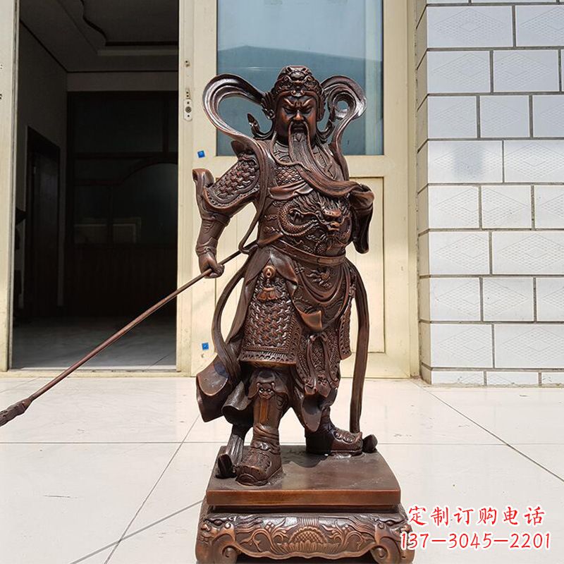 广西唯美古典风格关公铜雕像