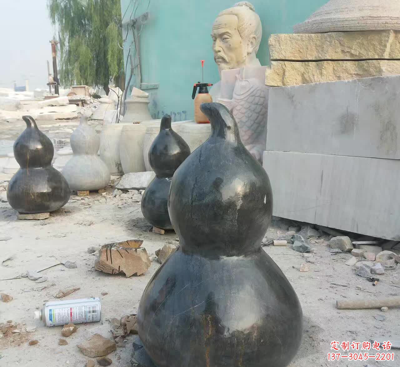 广西驱负能量的葫芦石雕塑