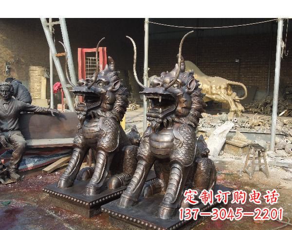 广西辟邪麒麟铜雕