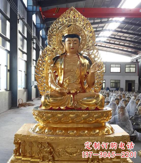 广西漆金彩绘如来佛