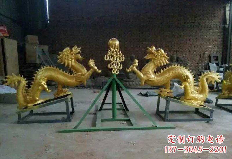 广西享受经典,领略古老传统,精美特色的双龙戏珠铜雕