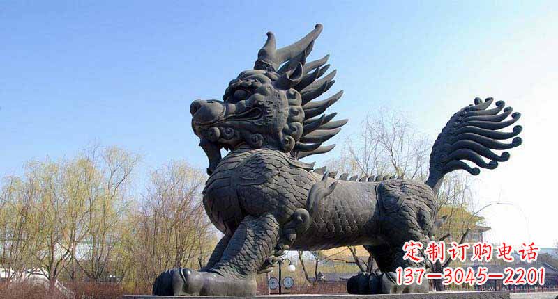 广西麒麟园林景观铜雕