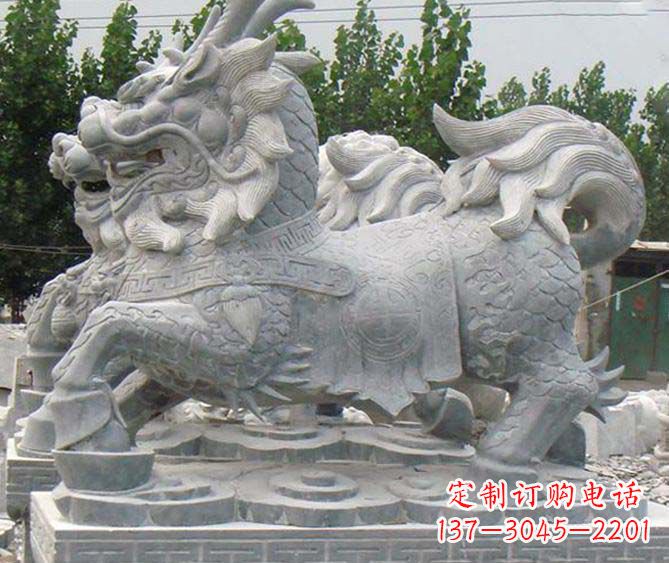 广西麒麟招财神兽石雕