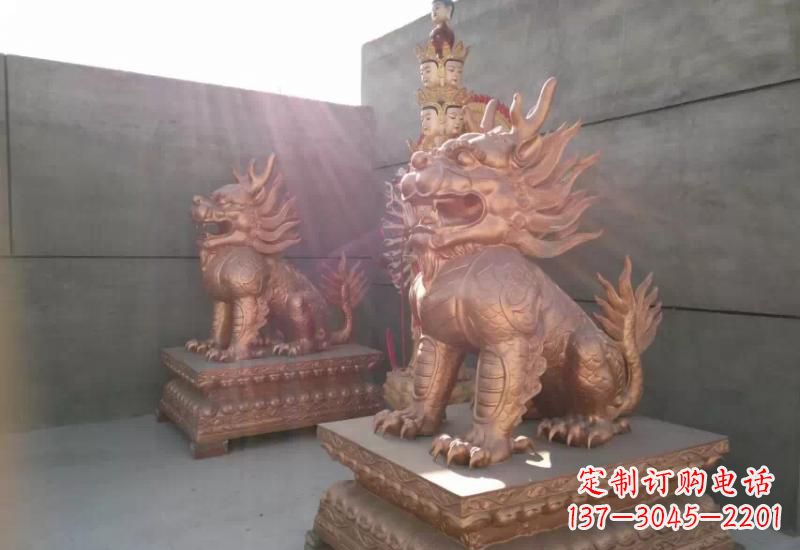 广西麒麟铸铜雕塑222