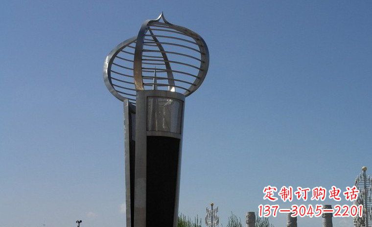 广西中领雕塑:不锈钢火炬形雕塑
