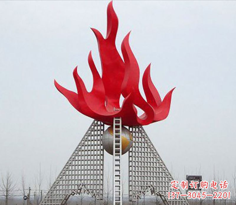 广西金色火苗-优雅华贵的不锈钢景观雕塑