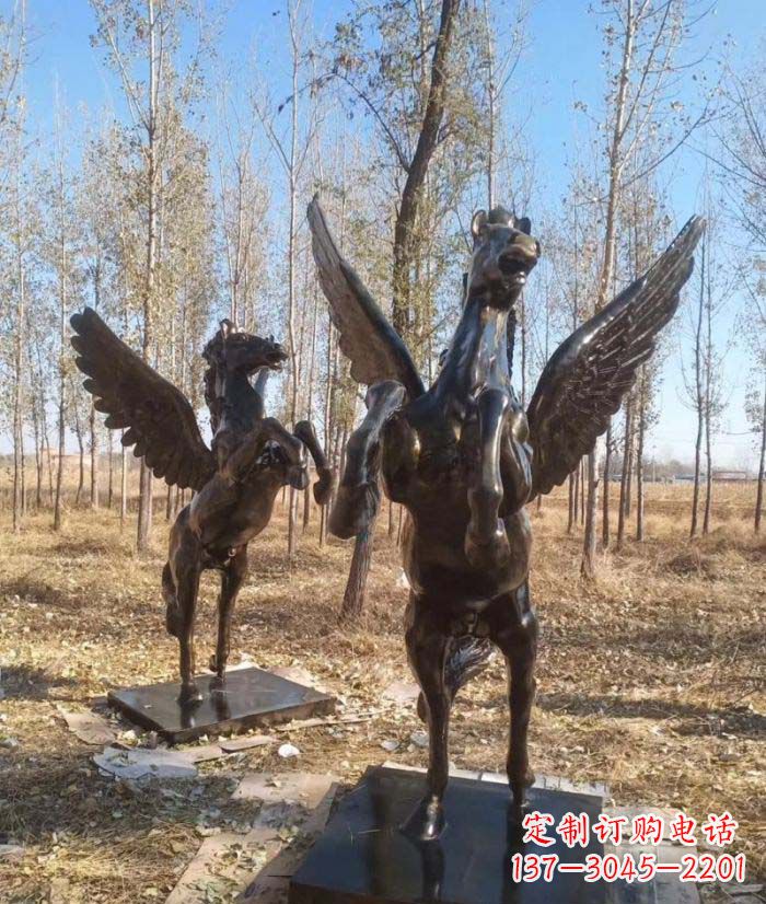 广西优雅传神的飞马铜雕