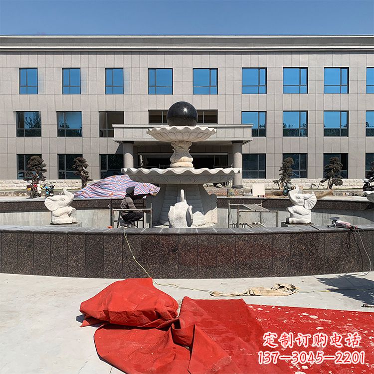 广西企业广场招财石雕喷泉雕塑